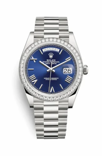 Rolex Day-Date 40 White Gold - Diamond / Blue Roman 228349rbr-0005
