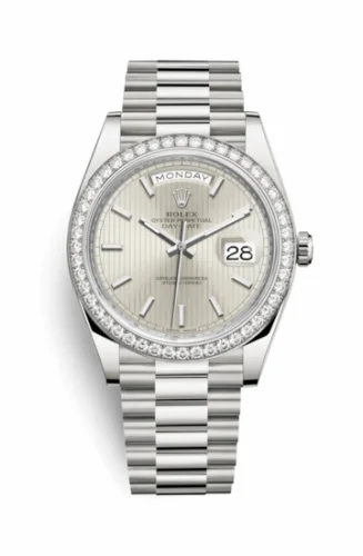 Rolex Day-Date 40 White Gold - Diamond / Silver Tuxedo 228349rbr-0007