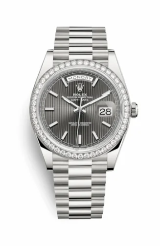 Rolex Day-Date 40 White Gold - Diamond / Grey Tuxedo 228349rbr-0008