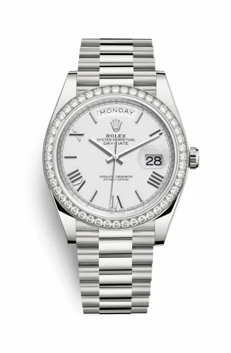Rolex Day-Date 40 White Gold - Diamond / White - Roman 228349rbr-0039