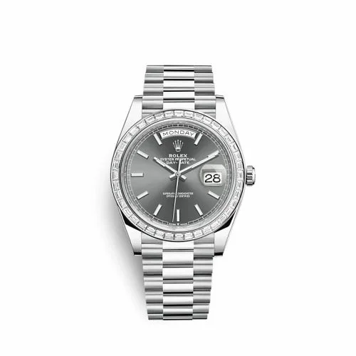 Rolex Day-Date 40 Platinum - Baguette / Grey 228396TBR-0031
