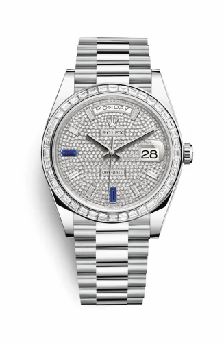 Rolex Day-Date 40 Platinum - Baguette / Paved - Baguette 228396tbr-0021