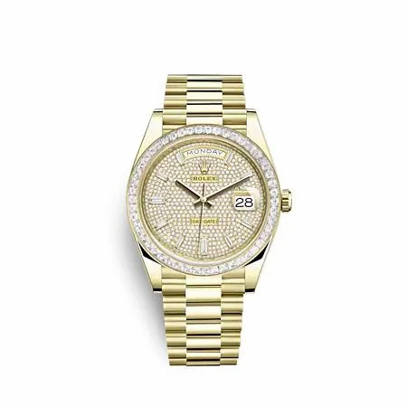 Rolex Day-Date 40 Yellow Gold - Baguette / Paved 228398TBR-0036