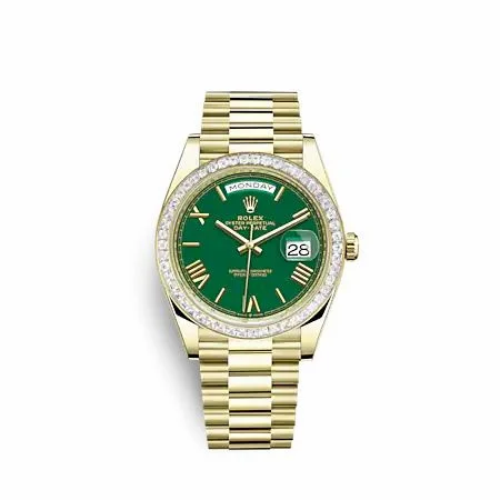 Rolex Day-Date 40 Yellow Gold - Baguette / Green - Roman 228398TBR-0039