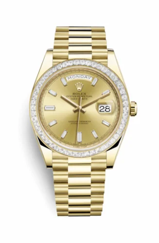 Rolex Day-Date 40 Yellow Gold - Baguette / Champagne - Baguette 228398tbr-0002