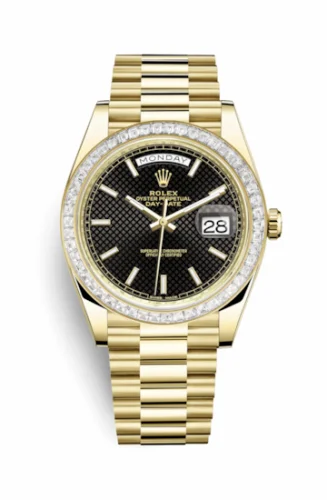 Rolex Day-Date 40 Yellow Gold - Baguette / Black 228398tbr-0004