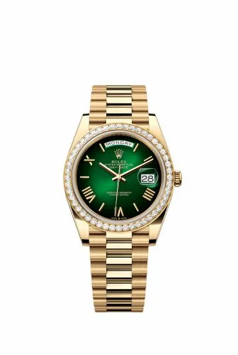 Rolex Day-Date 40 Yellow Gold - Diamond / Green - Ombré 28348RBR-0045