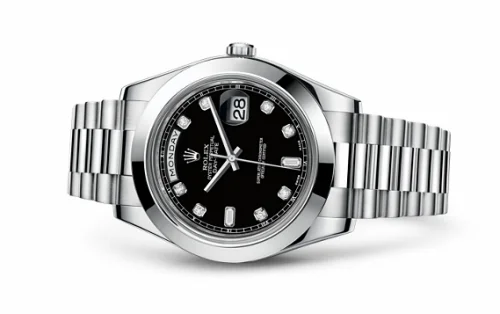 Rolex Day-Date II Platinum Black Diamonds 218206-0020