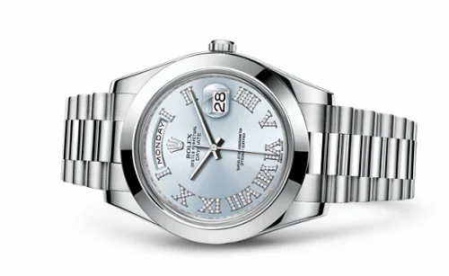 Rolex Day-Date II Platinum Diamond Romans 218206-0052