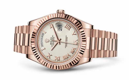 Rolex Day-Date II Everose Ivory Roman 218235-0033