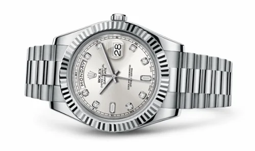 Rolex Day-Date II White Gold Silver Diamonds 218239-0006