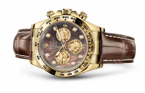 Rolex Cosmograph Daytona Yellow Gold / Black Mother of Pearl / Strap 116518-0073