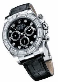 Rolex Daytona White Gold 24 Baguette Strap Black Diamond 116589br
