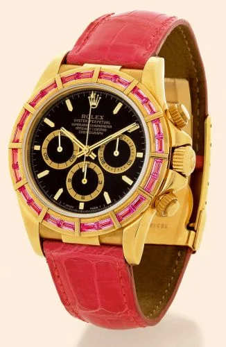 Rolex Daytona Zenith Yellow Gold Pink Sapphire Black 16588safu-0001