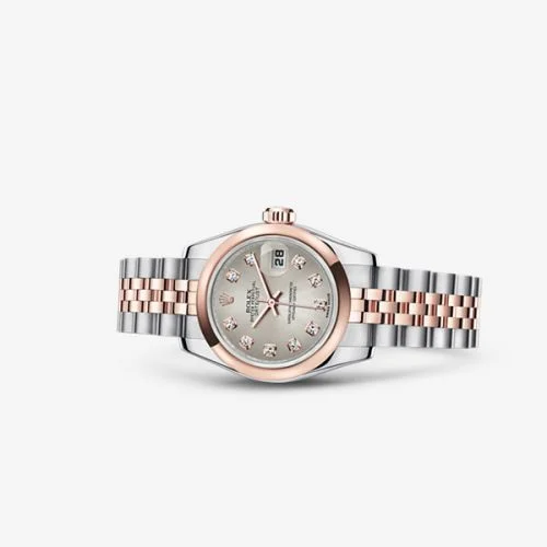 Rolex Lady-Datejust 26 Rolesor Everose Jubilee Silver Diamond 179161-0037