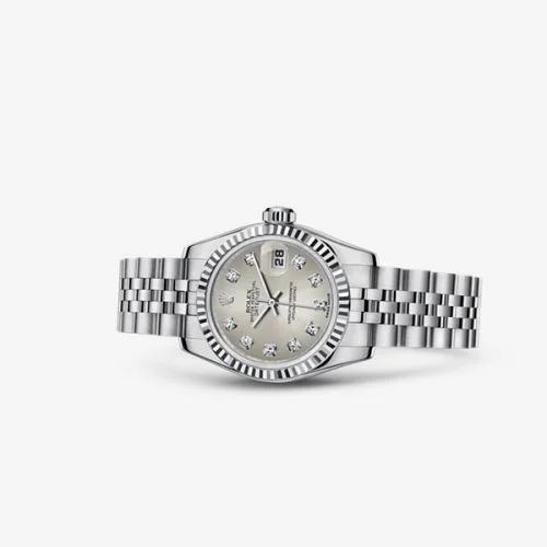 Rolex Lady-Datejust 26 Fluted Silver Diamonds Jubilee 179174-0031
