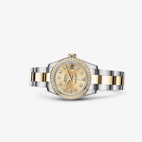 Rolex Lady-Datejust 26 Rolesor Diamond Champagne Diamond Oyster 179383-0001