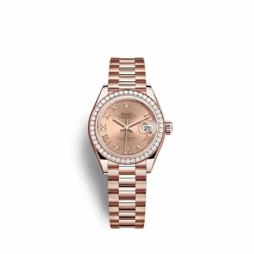 Rolex Lady-Datejust 28 Rose Gold / Diamond / Rose - Roman / President 279135RBR-0027