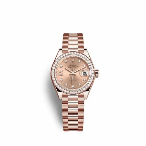 Rolex Lady-Datejust 28 Rose Gold / Diamond / Rose - Diamond / President 279135RBR-0029