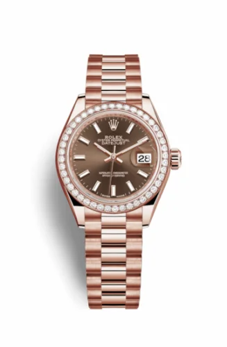 Rolex Lady-Datejust 28 Everose Diamond / President / Chocolate 279135rbr-0005