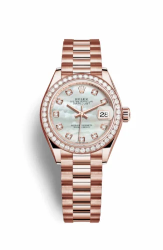 Rolex Lady-Datejust 28 Everose Diamond / President / MOP 279135rbr-0010