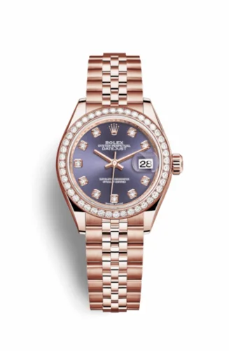 Rolex Lady-Datejust 28 Everose Diamond / Jubilee / Aubergine 279135rbr-0011