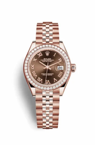 Rolex Lady-Datejust 28 Everose Diamond / Jubilee / Chocolate Roman 279135rbr-0012