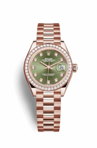Rolex Lady-Datejust 28 Everose Diamond / President / Olive Diamond 279135rbr-0014