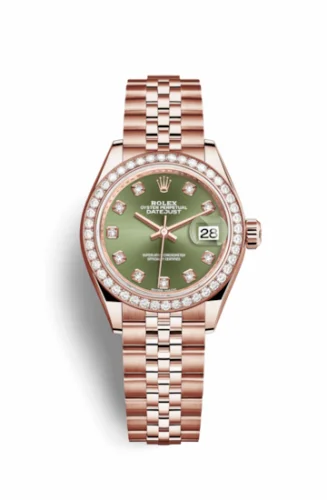 Rolex Lady-Datejust 28 Everose Diamond / Jubilee / Olive Diamond 279135rbr-0015