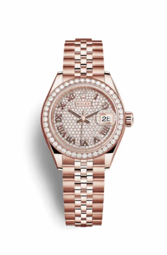 Rolex Lady-Datejust 28 Everose Diamond / Jubilee / Paved Roman 279135rbr-0022