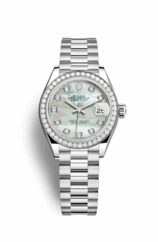 Rolex Lady-Datejust 28 Platinum Diamond / President / MOP 279136rbr-0008