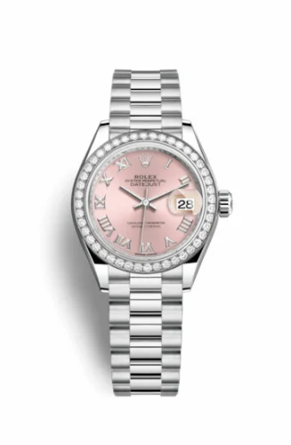 Rolex Lady-Datejust 28 Platinum Diamond / President / Pink Roman 279136rbr-0012