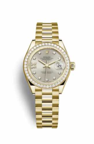 Rolex Lady-Datejust 28 Yellow Gold Diamond / President / Silver Diamond 279138rbr-0001