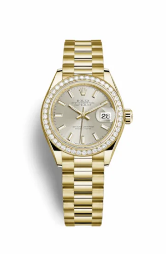 Rolex Lady-Datejust 28 Yellow Gold Diamond / President / Silver 279138rbr-0005