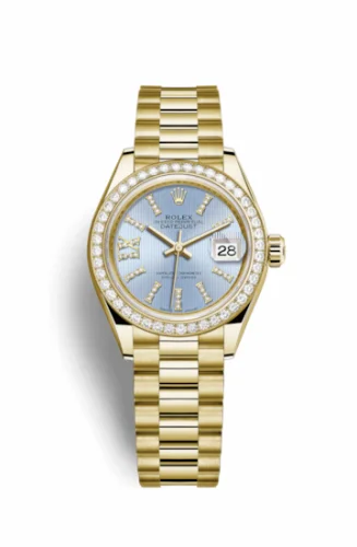 Rolex Lady-Datejust 28 Yellow Gold Diamond / President / Cornflower Diamonds 279138rbr-0008