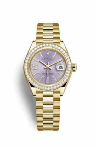 Rolex Lady-Datejust 28 Yellow Gold Diamond / President / Lilac Diamonds 279138rbr-0010