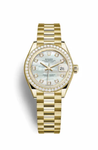 Rolex Lady-Datejust 28 Yellow Gold Diamond / President / MOP 279138rbr-0015