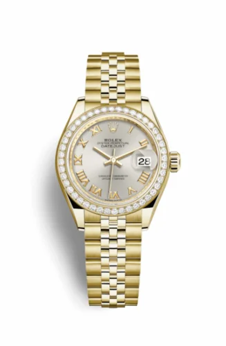 Rolex Lady-Datejust 28 Yellow Gold Diamond / Jubilee / Silver Roman 279138rbr-0018