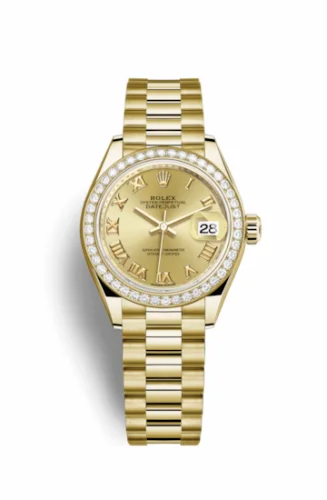 Rolex Lady-Datejust 28 Yellow Gold Diamond / President / Champagne Roman 279138rbr-0021