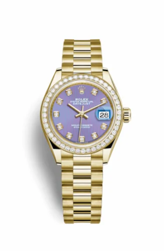 Rolex Lady-Datejust 28 Yellow Gold Diamond / President / Lavender Diamond 279138rbr-0027