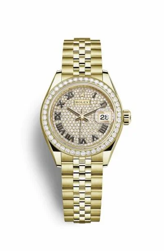 Rolex Lady-Datejust 28 Yellow Gold Diamond / Jubilee / Paved Roman 279138rbr-0030