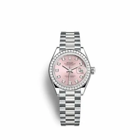 Rolex Lady-Datejust 28 White Gold - Diamond / President / Pink - Diamond 279139RBR-0001