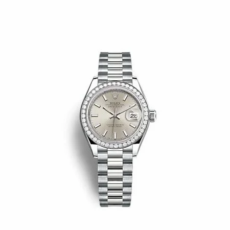 Rolex Lady-Datejust 28 White Gold - Diamond / President / Silver 279139RBR-0006