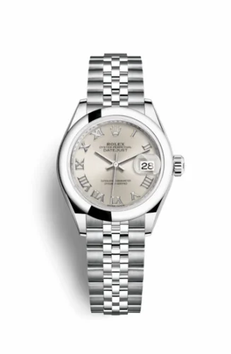 Rolex Lady-Datejust 28 Stainless Steel Domed / Jubilee / Silver Roman 279160-0007