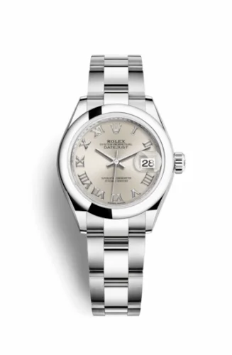 Rolex Lady-Datejust 28 Stainless Steel Domed / Oyster / Silver Roman 279160-0008