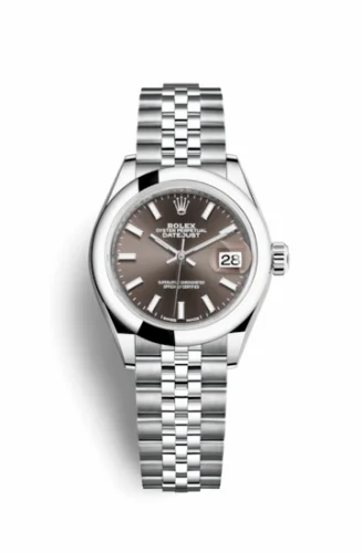 Rolex Lady-Datejust 28 Stainless Steel Domed / Jubilee / Dark Grey 279160-0009