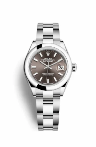 Rolex Lady-Datejust 28 Stainless Steel Domed / Oyster / Dark Grey 279160-0010