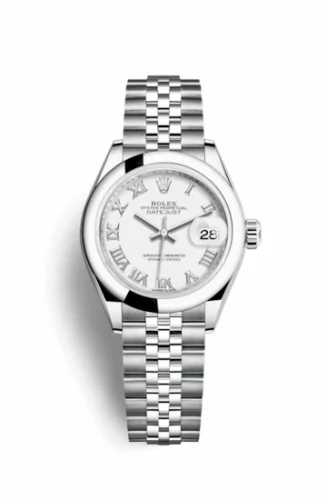 Rolex Lady-Datejust 28 Stainless Steel Domed / Jubilee / White Roman 279160-0015