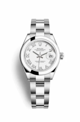 Rolex Lady-Datejust 28 Stainless Steel Domed / Oyster / White Roman 279160-0016