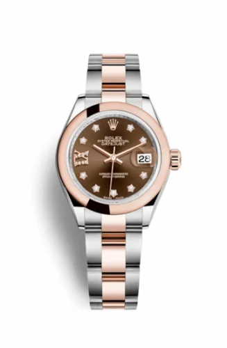 Rolex Lady-Datejust 28 Rolesor Rose Domed / Oyster / Chocolate Diamond 279161-0004